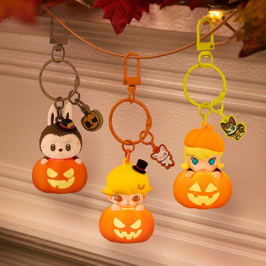 POP MART Happy Halloween Party Series LABUBU Luminous Pumpkin Pendant Molly | 536279-JNL