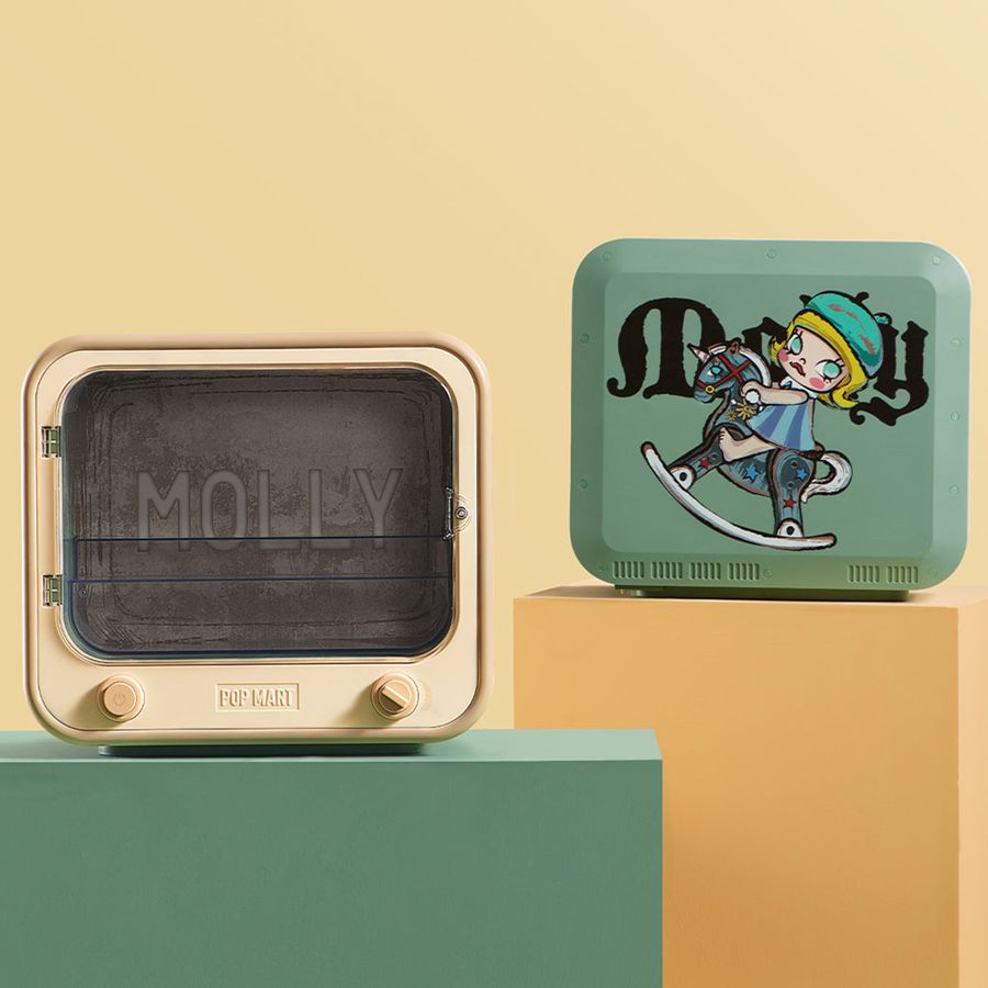 POP MART TV Set Luminous Display Box Container - Anniversary Sta Molly | 763298-MBL